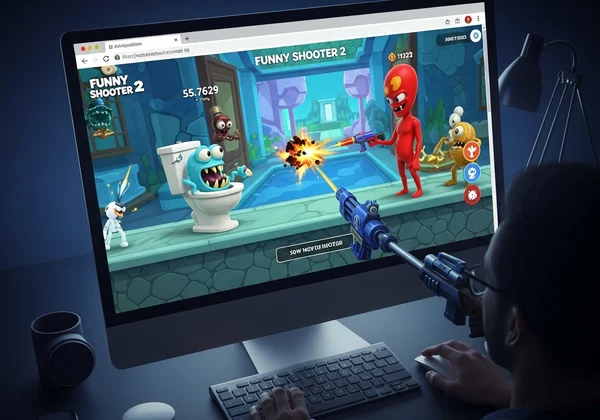 Joueur profitant de Funny Shooter 2 dans une fenêtre de navigateur