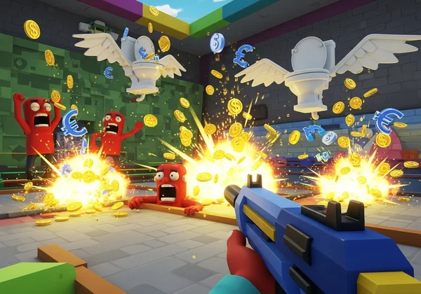 De l'or tombant des ennemis vaincus dans Funny Shooter 2