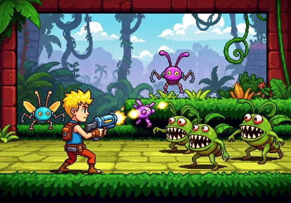 Gracz w zabawnej, chaotycznej strzelance