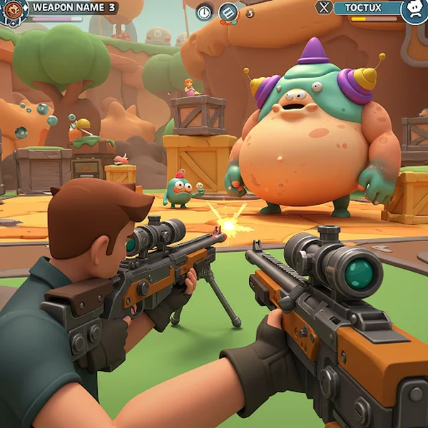 Pemain membidik senjata Funny Shooter 2 Sock Puppet Sniper dengan tepat.