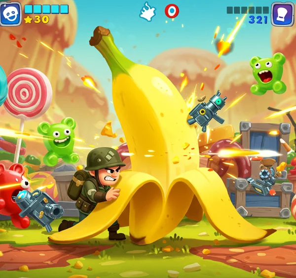 Player using cover strategically in Funny Shooter 2
