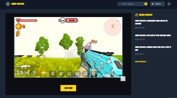 Funny Shooter 2 chaotic action: colorful explosions & enemies.