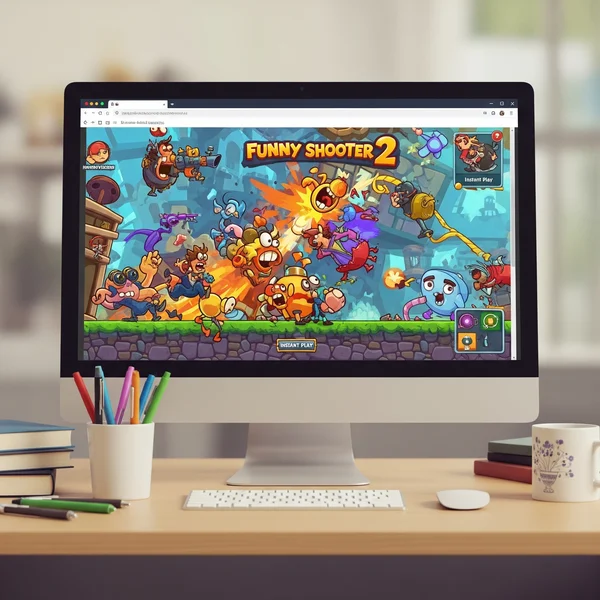 Funny Shooter 2 browser game on school/work computer setting.
